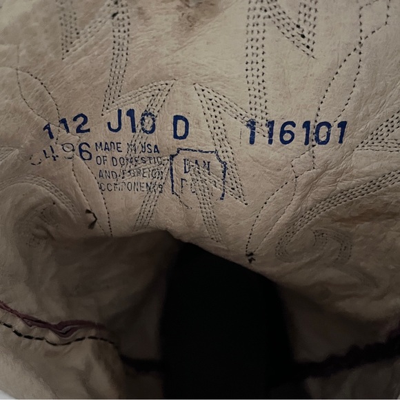 Dan Post Milwaukee Women’s Blackcherry Leather Embroidered Cowboy Boots Size 10 - Picture 12 of 12